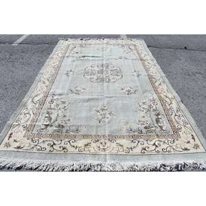 Alfombra grande vintage, alfombra turca de 6.7x10.4 pies, alfombra de lana gris con lunares - Product Image 5