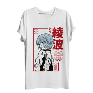 T-shirt pour femme Rei Ayanami Yui Ikari, en jersey respirant en coton et élasthanne, coupe courte ajustée pour l'été, taille XS, logo dessin animé - Product Image 1