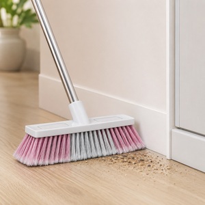 Brosse de sol en plastique écologique durable de 17 cm, poils doux, outil de nettoyage pour carrelage, bois dur, béton, utilisation multi-surfaces - Product Image 5