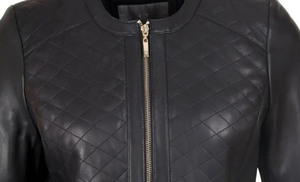 Chaqueta de cuero de piel de oveja de alta calidad para mujer, chaqueta de cuero transpirable y ligera a la venta - Product Image 5