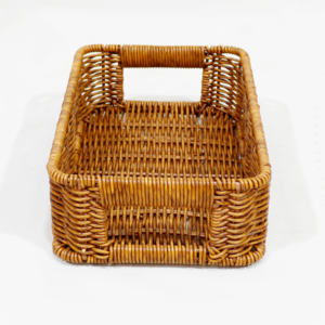 Paniers de rangement tissés avec poignée, boîtes décoratives, paniers en osier, paniers en polyrotin pour le rangement - Product Image 2