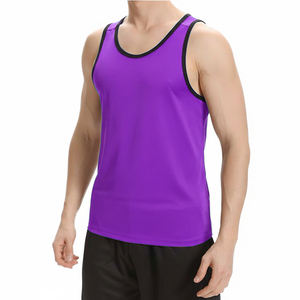 Mens Premium Knitted Ribbed High Street <b>Sleeveless</b> O-Neck Solid Tank <b>Top</b> Custom Made Breathable Quick-Dry Cotton Spandex Plus - Product Image 1