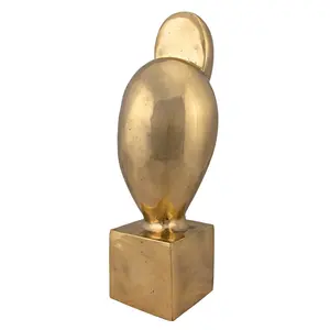 Figura Decorativa de Búho de Aluminio Chapado en Oro de Lujo para Jardín, Feng Shui, Diseño Antiguo Moderno, Decoración para Exteriores, Coleccionable, Zahid Exports - Product Image 2