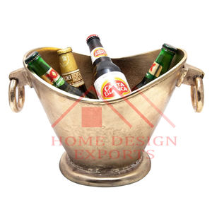 Cubo de vino de metal decorativo para el hogar de lujo con acabado brillante - Product Image 5