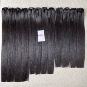 ผมเวียดนามแท้แบบตรงธรรมชาติ ไม่ผ่านกระบวนการ 100% เรียงเส้นผมตามธรรมชาติ ผมเวอร์จินแบบเย็บด้วยเครื่อง  น้ำหนัก 100 กรัม สำหรับต่อผม - Product Image 1