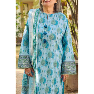 ชุดเดรสลายพิมพ์ 3 ชิ้น รุ่น CL-62020 ตกแต่งด้วยเพชร พิมพ์ลายดิจิทัล ความยาวระดับเข่า คอจีน เหมาะสำหรับโอกาสต่างๆ - Product Image 5