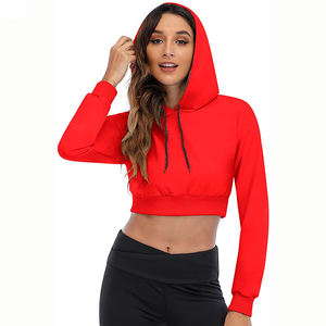 Nouveauté haut court en coton de haute qualité pour femmes sweat à capuche 100% coton à manches longues mode décontractée pour l'hiver - Product Image 1