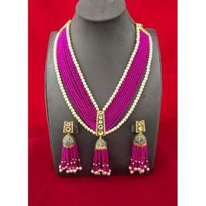 Kundan longues perles de mariage porter collier - Product Image 3