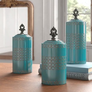 Contenedor de almacenamiento decorativo galvanizado a prueba de herrumbre Recipiente duradero elegante Ideal para la organización de la despensa de la cocina - Product Image 6