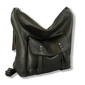 Made In Italy Men's Backpack Vintage Calfskin Genuine Leather Bag For Men Internal Zip External Pocket Shoulder Straps