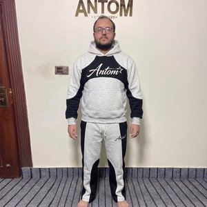 ชุดวอร์มกางเกงวอร์มผ้าฝ้ายพิมพ์ลายสำหรับผู้ชายชุดวอร์มและชุดมีฮู้ดสำหรับผู้ชายโลโก้ตามสั่ง - Product Image 2