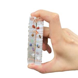 Gemstone Selenite Seven Chakra Stick Charging Plate Orgone From Amayra <b>Crystals</b> Exports Wholesale Selenite <b>Coasters</b> From India - Product Image 3