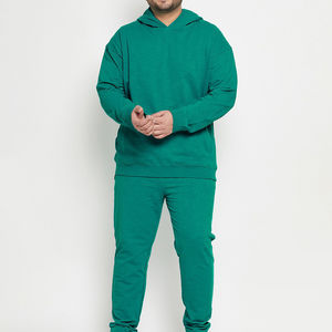 Conjunto Deportivo de Invierno para Hombre con Capucha, Traje Deportivo Sólido para Gimnasio, Ropa Deportiva para Correr, Uniforme Deportivo con Logotipo y Talla Personalizados, 100% Algodón - Product Image 1