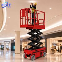 工业电动自走式剪刀式升降机液压移动工作平台4.5M工作高度防滑平台