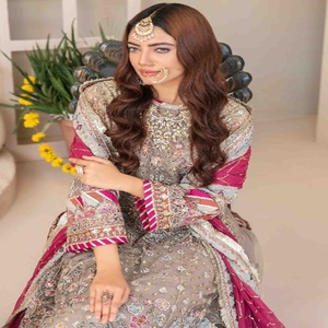 Trajes Indios de Seda Georgette Bordados de Lujo para Mujer, Vestidos de Novia Tawakkal al por Mayor, Trajes Anarkali Cómodos para Fiestas - Product Image 4