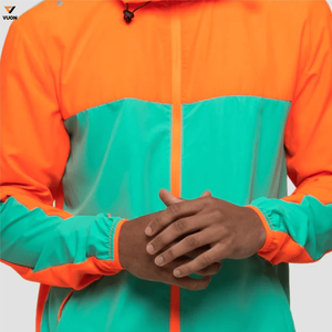 Chaqueta cortavientos con capucha y cuello levantado con cremallera reflectante Anti-UV personalizada para hombre y mujer, tela larga de ocio a prueba de viento para exteriores, Invierno - Product Image 4