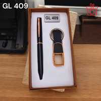 Coffret Cadeau d'Affaires Personnalisé Écologique 2-en-1 : Stylo Fin Doré et Stylet Tactile avec Porte-clés, Logo Personnalisé pour la Rentrée Scolaire et les Remises de Diplômes