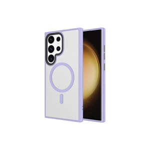 Coque Netzy 14 Plus pour Magsafe pour Galaxy S24 Ultra, coque rigide en PC, compatible avec la charge sans fil, coque arrière, givrage lilas, coque de téléphone portable - Product Image 1