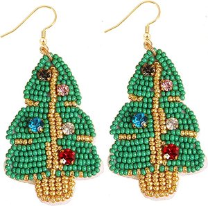 Mignonnes boucles d'oreilles à la mode pour femmes géométrique flocon de neige père noël résine pour les amateurs de mode et les filles - Product Image 1