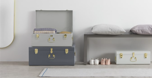 Set of 3 extra large <b>metal</b> <b>storage</b> <b>trunks</b> - Product Image 6