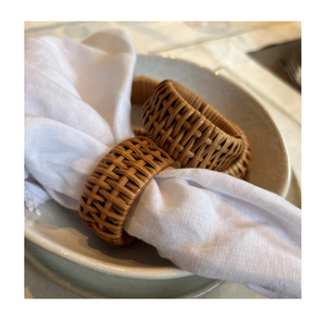 Rond de serviette Matériau durable Rond de serviette en rotin naturel Décoration de table Vente chaude - Product Image 4