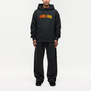 OEM Survêtements de jogging de haute qualité pour hommes Logo personnalisé 100% coton couleur unie Streetwear Plain pullover baggy homme 2 pièces ensemble - Product Image 1