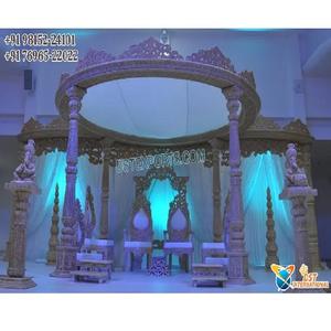 Mandap de mariage hindou inspirant, style bois, pour mariage Maharani Sydney, Mandap coronaire pour mariage indien Gujarati, Royaume-Uni - Product Image 1