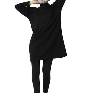 <b>Women's</b> Modest Fashion Casual Wear Hoodies Sweatshirts Set Latest Islamic Design Knitted Printed 100% Cotton Clothing Winter - Product Image 6