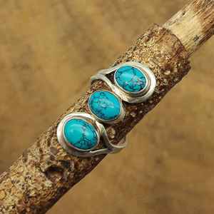 925 Sterling Silver Boho Jewelry Ring Fait à la main avec Howlite Turquoise Gemstone Fine Bohemian Ring Cadeau de Noël - Product Image 1