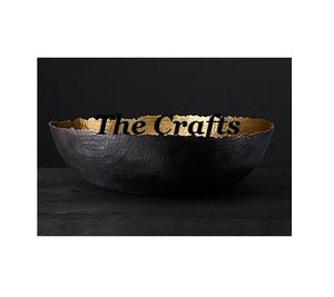 Diseño admirable Tazón de chocolate de color negro y dorado en forma redonda de aluminio Tazón para servir alimentos a bajo precio - Product Image 1