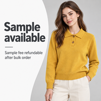 Automne mode personnalisé femmes col boutonné pull pull FNJIA décontracté surdimensionné tricoté avec Logo avant Position