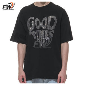 Nouveauté : T-shirts pour hommes en strass, design tendance, streetwear haut de gamme, couleur unie, taille adulte - Product Image 1