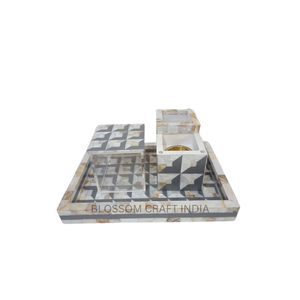 Exquis Style moyen-oriental bois Mdf décor à la maison bas prix Bakhoor brûleur d'encens ensemble boîte de rangement nacre plateaux de service - Product Image 2