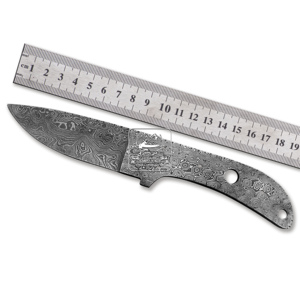 Hojas de Cuchillo de Acero de Damasco Hechas a Mano, 192 Capas, Espiga Completa, para Caza, Actividades al Aire Libre, Diseño de Gota de Lluvia, 58-62 HRC - Product Image 1