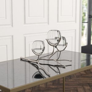 Hot & Attractive Nordic Style Shiny Nickel Plated Metal Table <b>Candle</b> <b>Holder</b> With Glass Votives for Handmade T Light Decoration - Product Image 3