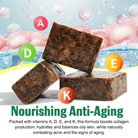 Savon noir africain IKZEE, savon artisanal naturel à base de karité, pour l'acné, les taches brunes, soin nourrissant du visage et du corps, 100g