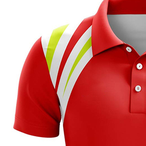 Polo de Hombre con Bloques de Color Rojo, Blanco y Verde, Manga Corta, Secado Rápido, Deportivo, Tejido de Poliéster - Product Image 6