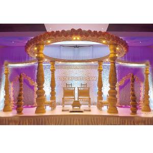 Decoración de mandap de madera para bodas hindúes tradicionales, impresionante mandap para bodas indias, diseño clásico de mandap para bodas gujaratis, Suiza U - Product Image 1