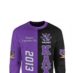 Lambda Fraternity <b>Embroidery</b> Men's Crewneck <b>Sweatshirt</b> Customized Chenille <b>Embroidery</b> Plus Size O-Neck University - Product Image 4