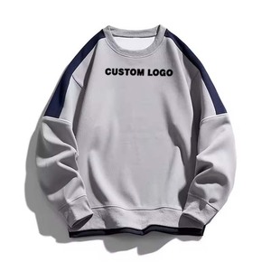 Sweat-shirt à col rond unisexe en polyester/coton, doublé en polaire épaisse, de haute qualité, logo personnalisé brodé, coupe classique - Product Image 1