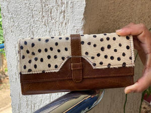 Bolso de mano de cuero con estampado Animal para mujer, Cartera de piel de vaca, elegante - Product Image 2