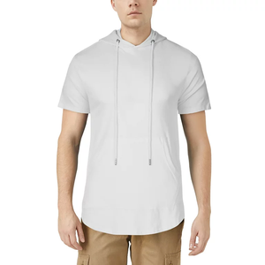 Haute qualité 500gsm pull lourd sweat à capuche allongé éponge française sans cordes respirant hommes sweats à capuche allongés - Product Image 6