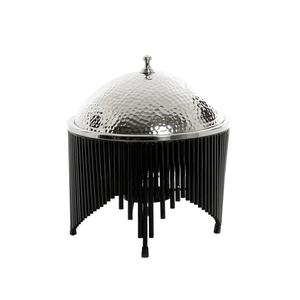 Boîte de rangement en bois élégante et artisanale avec couvercle en métal de qualité supérieure, classique, durable, écologique, avec doublure en acier inoxydable, diamètre 24 cm, pour la maison - Product Image 4