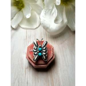 Tim Yazzie <b>Adjustable</b> <b>Ring</b> Kingman Turquoise & Sterling Silver Inlay Fashionable Gold Plated Stainless Steel Gift - Product Image 1