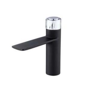 Mezclador de lavabo de una sola palanca Cureo de lujo, grifo de latón negro cromado, cuerpo corto HS01028, proveedor directo de OEM al por mayor - Product Image 1