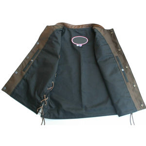 Chaleco de Cuero para Hombre, Talla Grande, sin Mangas, Estilo Motero, de Cuero Vacuno, con OEM - Product Image 4