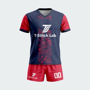 Maillot de volley-ball unisexe à manches courtes, 100 % polyester, séchage rapide, taille élastique, imprimé par transfert thermique, personnalisable avec le nom de l'équipe - Product Image 2
