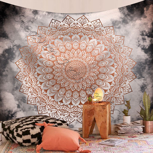 Tapisserie murale personnalisée Mandala motif Unique tenture murale plage jet Mandala tapisserie - Product Image 1