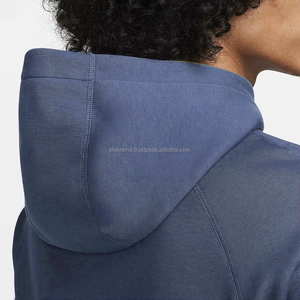 Sweat-shirts à capuche personnalisés en gros pour hommes, coupe oversize, 100 % coton molletonné, décontractés, classiques, à motif délavé, collection automne - Product Image 4