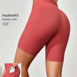 Short de yoga sans couture de haute qualité pour femmes, respirant, vêtements de sport actifs avec motif solide OEM personnalisé du Pakistan - Product Image 3